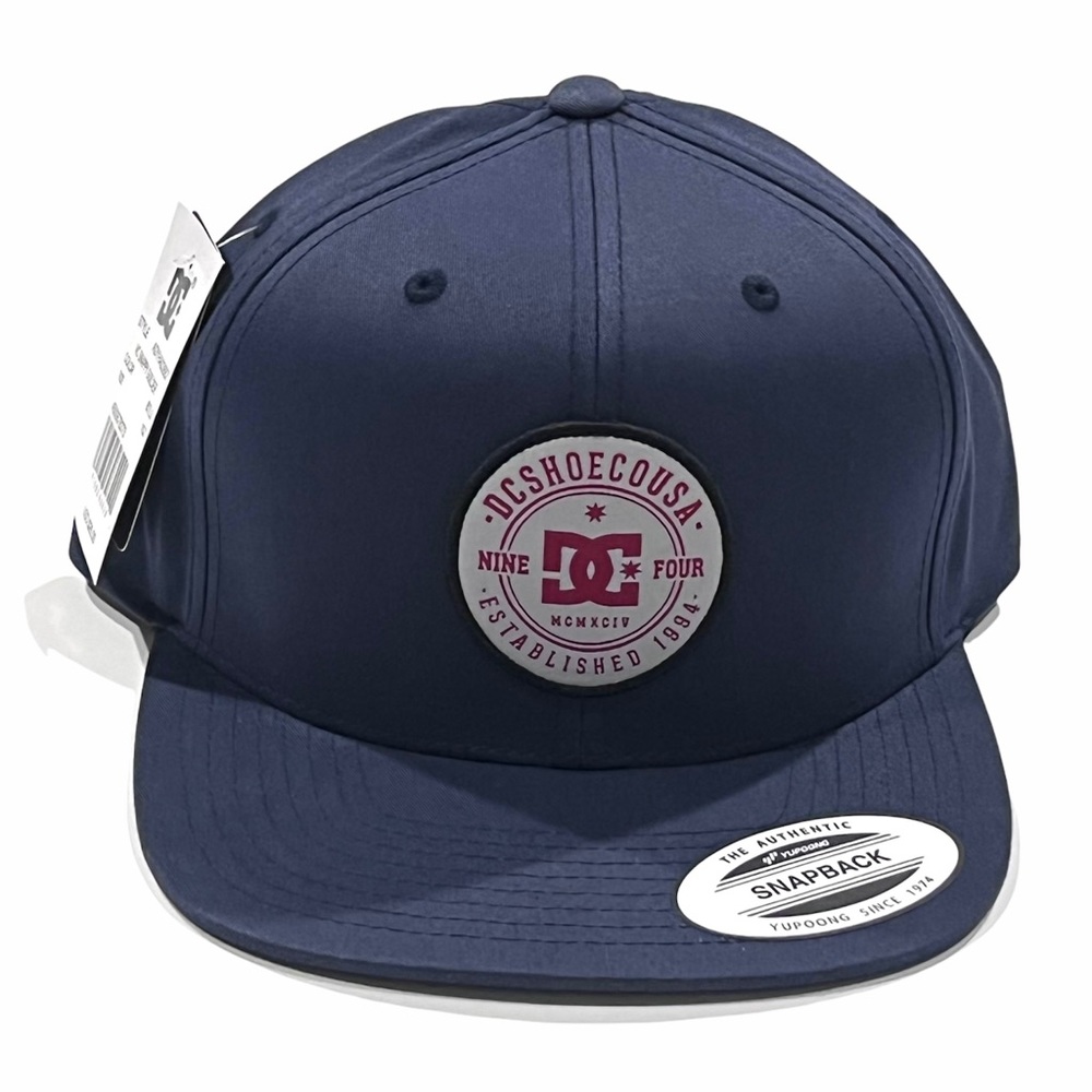 DC Shoes Snappy Blue Guilder SnapBack Flat Brim Hat Cap NWT - Picture 2 of 2